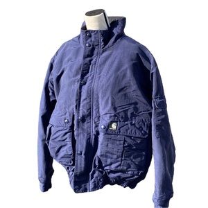 Carhartt Quilted Jacket Coat Size Large Navy Blue